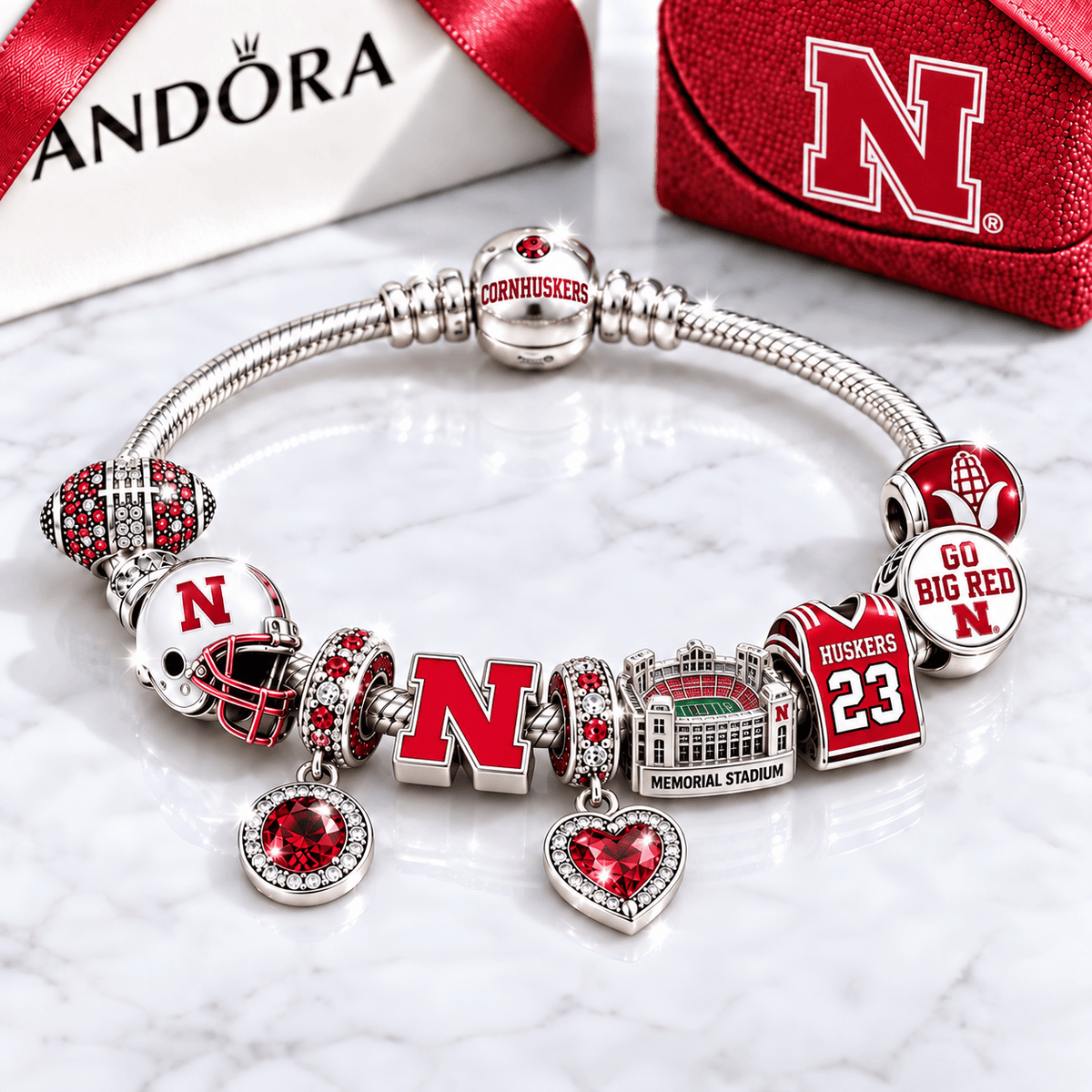 NCH Silver Charm Bracelet Set BMD